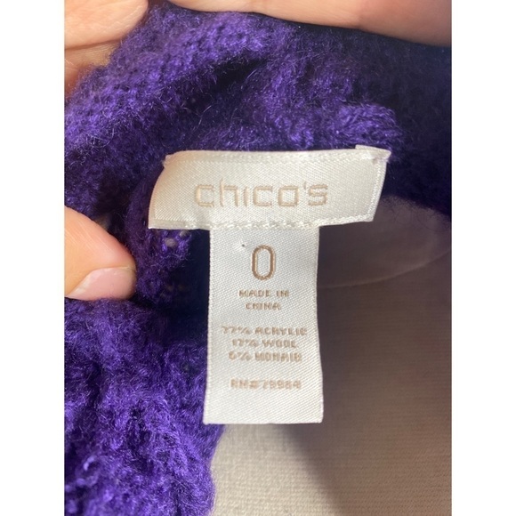 Chicos Acrylic Blend Open Front Cardigan - Picture 4 of 8